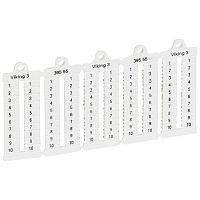 Листы с этикетками для клеммных блоков Viking 3 - вертикальный формат - шаг 5 мм - цифры от 1 до 10 | код 039555 |  Legrand